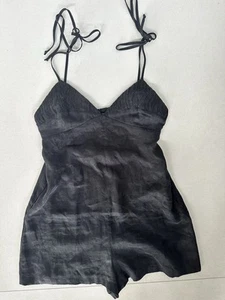 ZARA BLACK ROMPER WITH ADJUSTABLE SHOULDER TIES SIZE MEDIUM - Picture 1 of 7