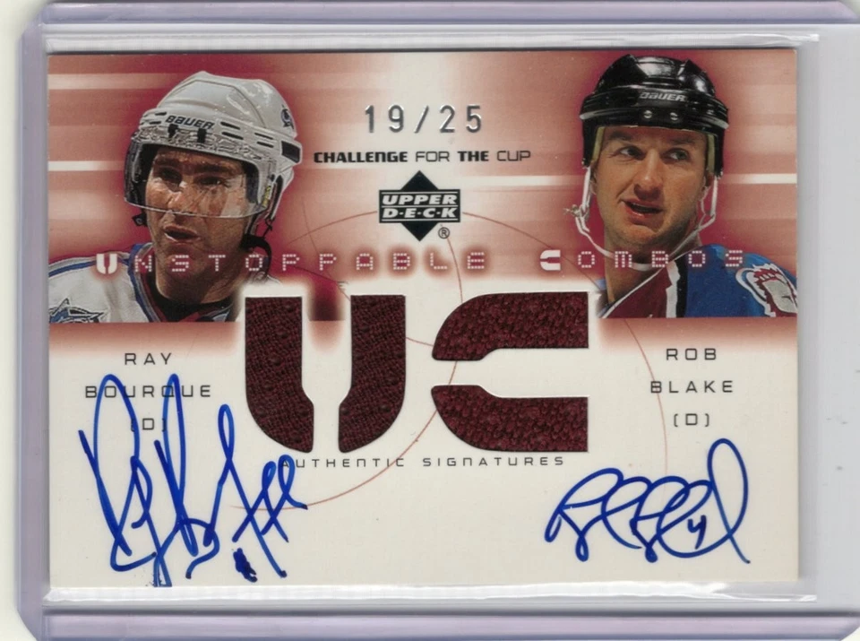 2002 UD CHALLENGE FOR THE CUP DUAL AUTO RAY BOURQUE / ROB BLAKE 19/25 - Image 1 of 1