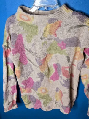 Suéter Angora Grande Floral Vintage Años 80 RARO Extra Energy De Rotchild Foto 1 de 4