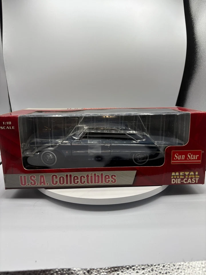 Sun Star 1963 Ford Galaxie 500 Hardtop 1 18 Scale Diecast Car Caspian Blue