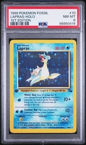 1999 Pokemon Fossil 10 Lapras Holo 1st Edition PSA 8 Nm Mt - Picture 1 of 2