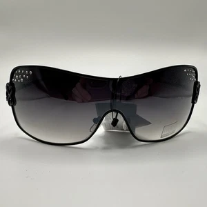 Occhiali da sole Diamond Black oversize occhiale strass protezione UV400 donna - Foto 1 di 18