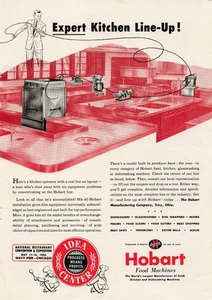 Vintage 1953 Druckanzeige Hobart Lebensmittelmaschinen Küche Geschirrspülen Aufstellung - Bild 1 von 1
