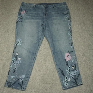 Laurie Felt Los Angeles 24W Plus Size Embroidered Jeans Classic Slim Leg Floral - Bild 1 von 11