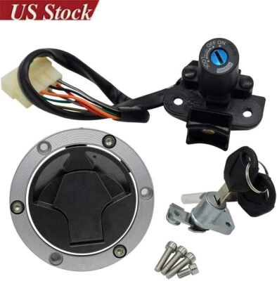 Juego de cubierta de tapa de gas de bloqueo de interruptor de encendido para Kawasaki Ninja 250R EX250J 2008-2012 Foto 1 de 4