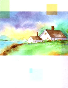 Watercolor New England Coast Coastal Religious Lawson Falle Note Cards Set of 6 - Picture 1 of 2