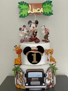 Mickey Safari cake topper / Mickey Mouse / Baby Shower / Birthday Cake - Picture 1 of 5