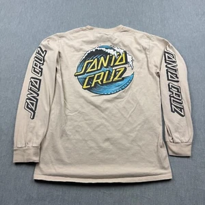 Santa Cruz Skateboard T-Shirt Youth S Brown Crew Neck Long Sleeve Graphic Tee - Picture 1 of 12