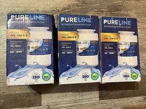 (3x) Pureline PL-100-S Fits GE MWF Refrigerator Water Filters Unopened Sealed - Picture 1 of 2