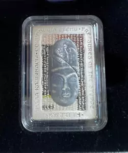 KAZAKHSTAN: 500 Tenge KULTEGIN rectangular silver coin 2016 PROOF 925 Rare 1 Ozt - Picture 1 of 5