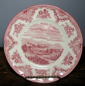 SET of 2 Johnson Bros "OLD BRITAIN CASTLES PINK" Large Rim Soup Bowls, 8.75" - Picture 1 of 3