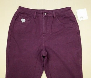 Quacker Factory Dream Jeannes Pants Women's Size 6 Tall Maroon Comfort Jeans - Picture 1 of 8