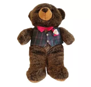 The JC Penney Collection Vintage Teddy Bear Plush Vest Christmas Bear 28" - Picture 1 of 12