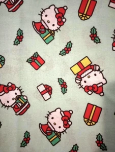Sanrio Hello Kitty Weihnachten Nähen Stoff Basteln Länge Stück 11" x 9" Neu - Bild 1 von 2