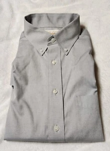 ROUNDTREE & YORKE Men Gold Label Dress Shirt Gray No Iron Ez Wash 15.5-33 - Picture 1 of 3