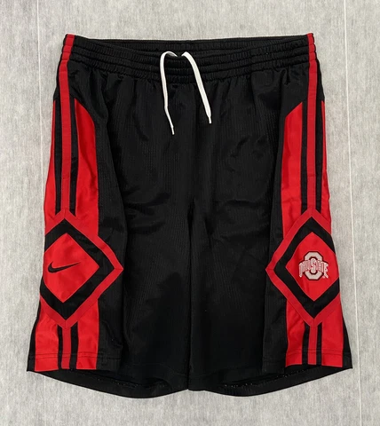 Nike Ohio State Buckeyes Basketball Adult Shorts Logo Black Red Mens Size Medium Cover
