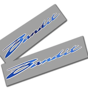 Bandit motorcycle decals graphics Blue chrome on white x 2 pieces - Bild 1 von 3