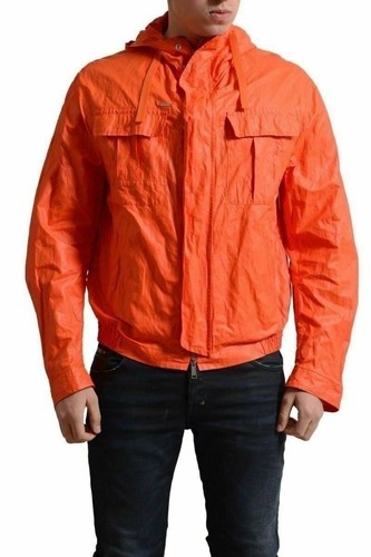 Dsquared2 Giacca Frangivento Uomo Arancione Cerniera Intera Con Cappuccio US S IT 48