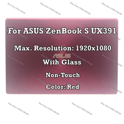 Red 13" ASUS ZenBook S UX391U FHD LCD Non-Touch Screen Assembly Display Complete - Image 1 of 4