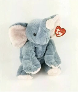 ๐ Original TY Pluffies WINKS Elephant 8" x 6โ Beanie Babies 2002 1st IN SERIES - Picture 1 of 12