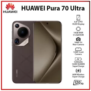 Huawei Pura 70 Ultra BROWN 16GB+512GB Dual SIM Unlocked Android Mobile Phone AU - Picture 1 of 6
