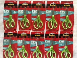 10 Pack Scotch Kids Scissors 2 POINTED Tip 1 BLUNT Tip Soft Touch Handles Green - Picture 1 of 3