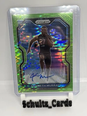 2020 Panini Prizm Neon Green Pulsar Kenneth Murray #327 Rookie Auto Chargers - Image 1 of 2