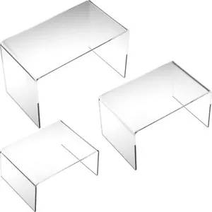 3 Piece Acrylic Riser Set (Medium Rectangle) - Picture 1 of 5
