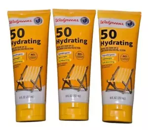 Walgreens Hydrating Sunscreen Lotion SPF 50 Broad Spectrum 8oz (3 Pack) Exp 1/26 - Picture 1 of 4