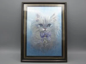 Dessin d'un Chat blanc avec nœud papillon - Feuille d'aluminium - Picture 1 of 3