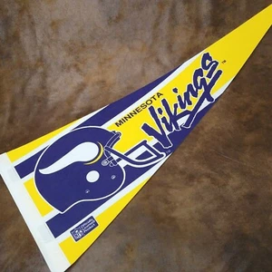 Minnesota Vikings Full Size Pennant Flag 29" NFL NFC North Vintage 1980s - Picture 1 of 5