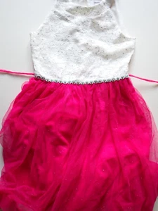 Girls Speechless Dress Size 12 Sleeveless Special Occasion White Magenta Pink - Picture 1 of 13