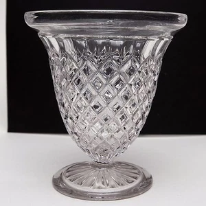 Vintage Glass Waffle Footed Compote or Spooner 6 3/8" - Picture 1 of 7