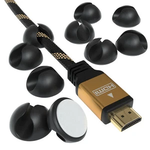 12x Kabelhalter Kabelclips selbstklebende Kabelführung Clips Klemmen Schwarz - Bild 1 von 6