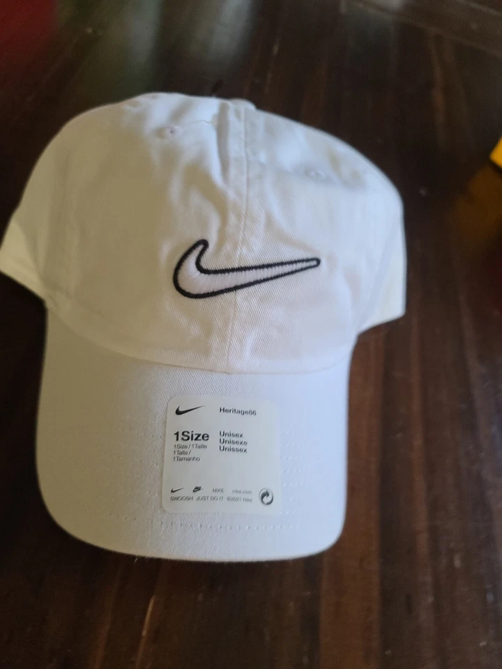 NIKE HERITAGE 86 CAP HAT STRAPBACK MENS 1SIZE WHITE SWOOSH RELAXED FIT 6-PANEL