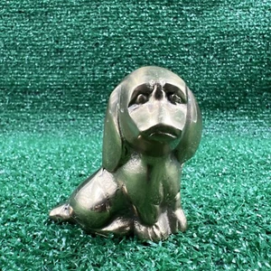 Vintage Brass Sitting Dog Figure Brass Statue Paperweight Or Home/Office Decor - Picture 1 of 10