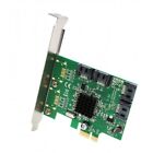 PCIe x1 Interface Version 1.0, 4-Port Internal SATA 6Gbps Controller Card, No...
