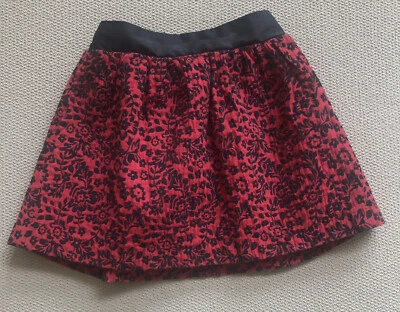 Hartstrings Girls  Skirt,  Red And Black Flocked Tutu Size 6 Orig $48 - Image 1 of 4