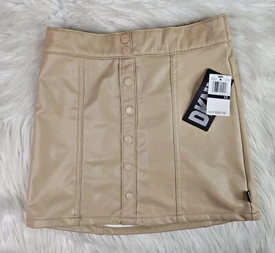 Dkny Faux Leather  Skirt Youth SZ(10) Tan Brown - Image 1 of 4