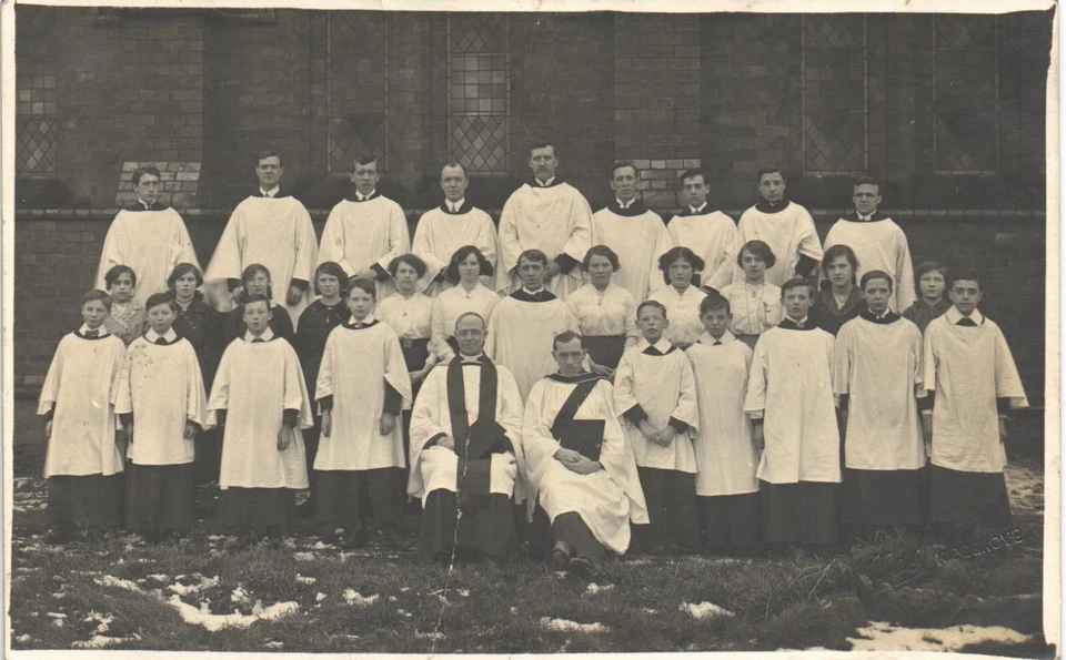 Kidsgrove photographer. Priest & Choir by F.Polles, Kidsgrove. - Image 1 of 1