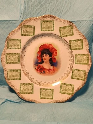 Placa de calendario de porcelana antigua 1908 marcada Foto 1 de 4