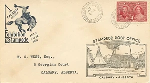 1937 CS #8 cover with the  Calgary Exhibition & Stampede cachets plus CDS. - Picture 1 of 1
