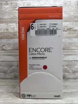 Guante microquirúrgico de látex ENCORE PF estéril *1 caja* Tamaño: 6,5 *Exp: 10/25* Foto 1 de 4