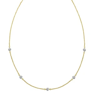 Klassische Büroklammerkette Halskette 14 Karat zweifarbig Gold - Bild 1 von 2