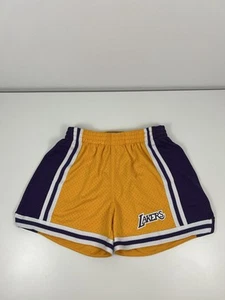 Los Angeles Lakers Mitchell & Ness Yellow Jump Shot Shorts Women S Small NBA EUC - Picture 1 of 10