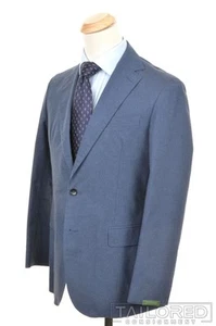 NWT - SID MASHBURN Blue Solid 100% Cotton Jacket Pants SUIT Mens - 38 R - Picture 1 of 10