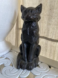 Vintage vielleicht antik Gusseisen schwarze Katze Türstopper National Foundry Halloween 9 Zoll - Bild 1 von 16