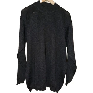 Suéter GianPaulo Uomo Extrafino Lana Merino XL Negro Hecho en Italia Cuello Simulado - Imagen 1 de 6