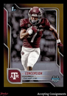 2025 Bowman Chrome University Gold Refractors #91 KC Concepcion 1st ROOKIE 46/50 - Image 1 of 2