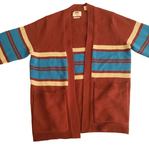 Levi's Noragi Maglione Cardigan Uomo Vestibilità Relaxed Taglia XS Borgogna Multicolore - Foto 1 di 11